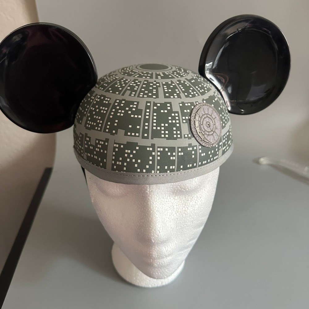 Disney Parks Star Wars Death Star Mickey Mouse Ear Hat Souvenir Gray Black